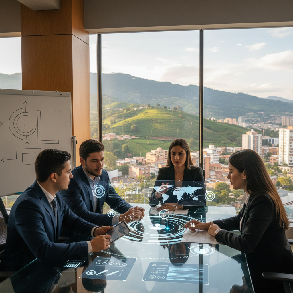 Mapa de Pereira con indicadores de marketing estratégico y estrategia de marca local